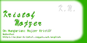 kristof mojzer business card