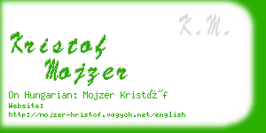 kristof mojzer business card